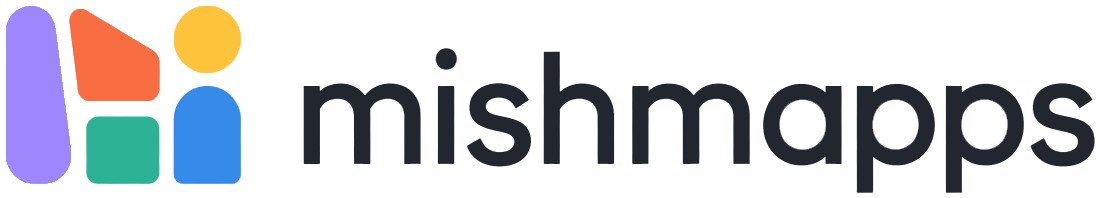 Mishmapps logo: a small figure built from colorful blocks beside the wordmark mishmapps